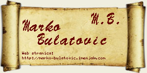 Marko Bulatović vizit kartica